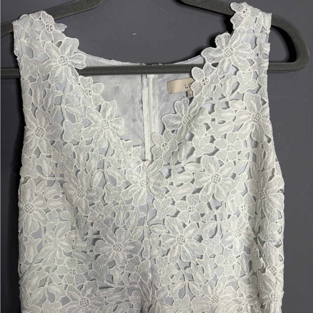 LOFT White Sleeveless V Neck Bodycon Dress Size 8